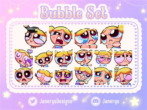 Animated Cute Powerpuff Girls Emotes For Twitch Youtube Bubble For