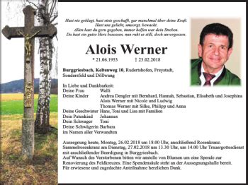 Traueranzeigen Von Alois Werner Mittelbayerische Trauer