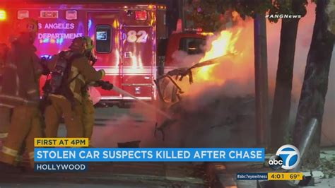 Hollywood Chase Ends In Fiery Deadly Crash Abc7 Los Angeles