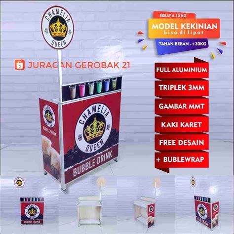 Jual BOOTH PORTABLE MODEL RS KEKINIAN GEROBAK LIPAT MEJA LIPAT