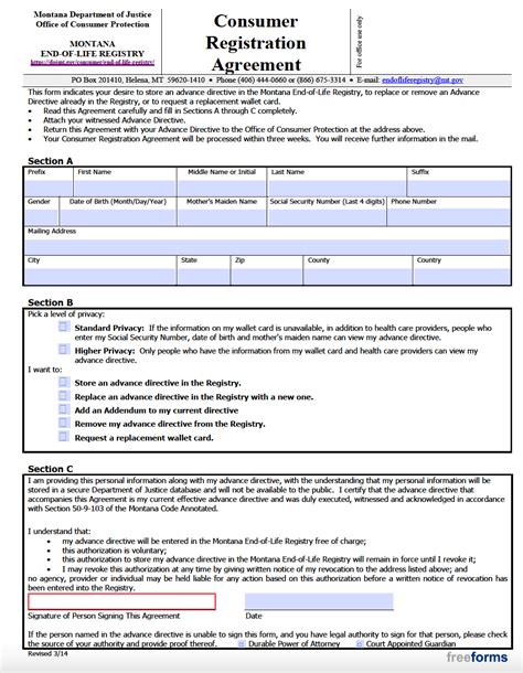 Free Montana Advance Directive Form Medical Poa Living Will Pdf