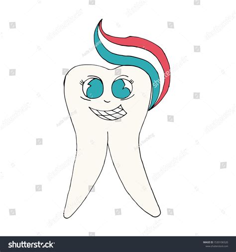 Vector Tooth Isolated On White Healthy Stock Vector Royalty Free