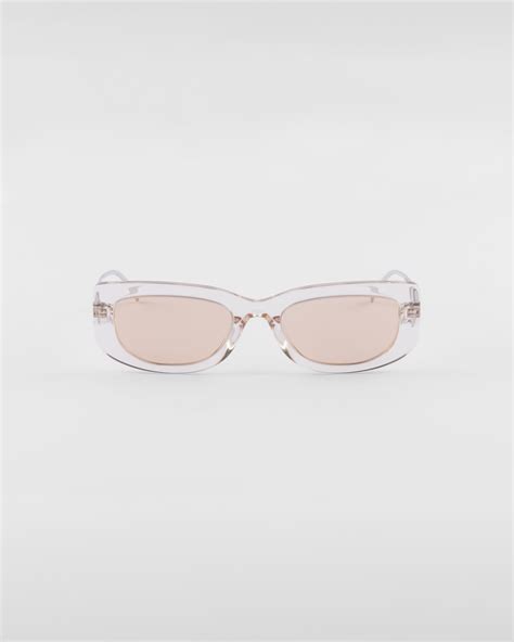 Hazelnut Brown Lenses Sunglasses With Triangle Logo Prada