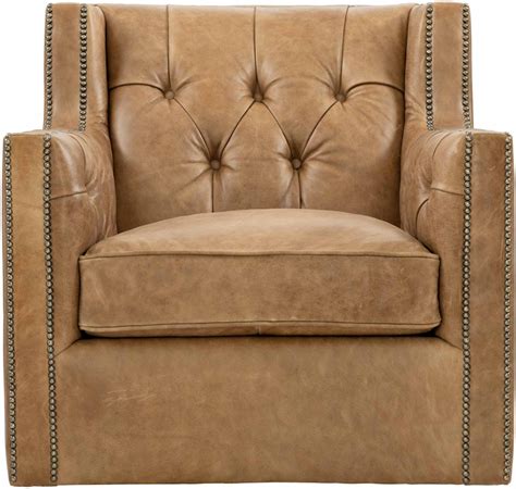 Bernhardt Living Room Candace Leather Swivel Chair 727slfo Hickory