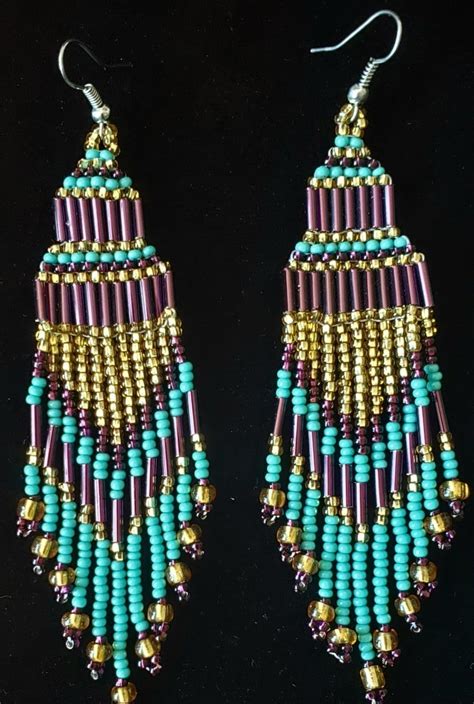 Mayan Indigenous Beaded Earrings By Indigenearts Earrings