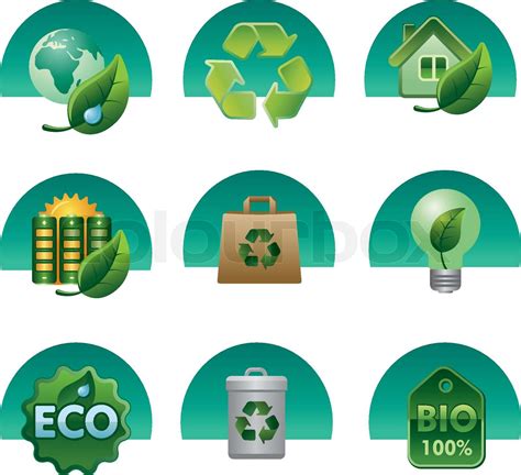 Eco und Bio- Icon-Set | Stock-Vektor | Colourbox