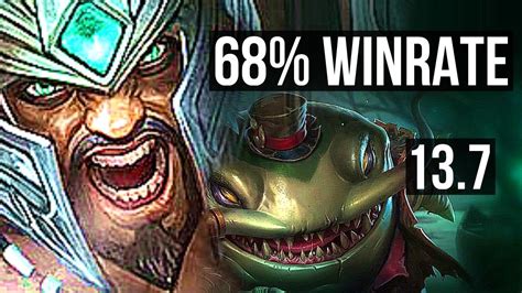 TRYNDAMERE Vs TAHM KENCH TOP 68 Winrate 4 1 3 KR Master 13 7