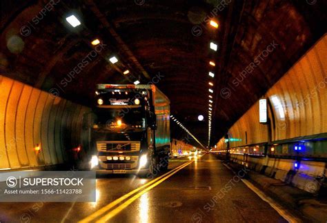 Mont Blanc Tunnel is a highway under Mont Blanc mountain in Alps, it ...