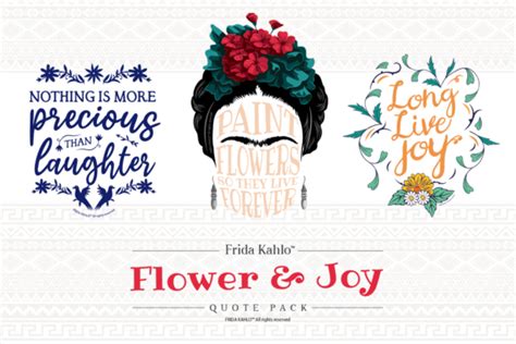 Frida Kahlo Flower Joy Quotes Bundle Graphic By Frida Kahlo