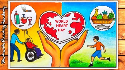 World Heart Day Poster Drawing With Oil Pastel Colour Anti Drugs Day