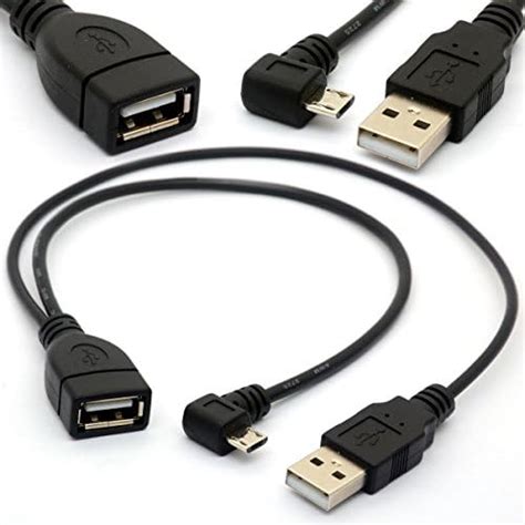 Degree Angled Micro Usb Male To Usb Female Host Otg Cable With Usb