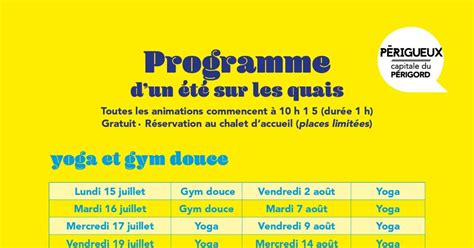 Ateliers Créatifs Eté Sur Les Quais Périgueux 2024 Date Horaires