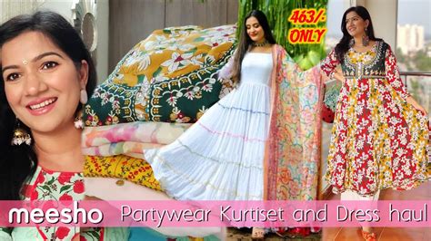 Meesho Party Wear Kurti Set And Dress Haul Starting From 463 Youtube