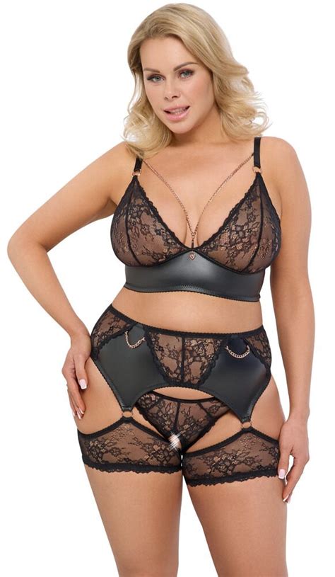 Cottelli Curves Kant Lingerie Set En Kousenbanden Cocolamar Be