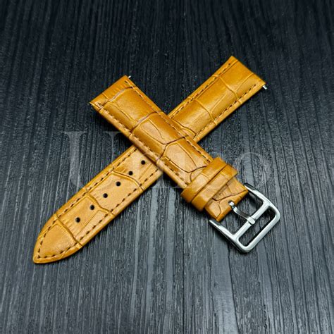 16 22 MM Watch Band Strap Genuine Leather Alligator Quick Release Fits