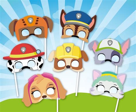 Paw Patrol Inspired Masks Paw Party Photo Booth Props - Etsy