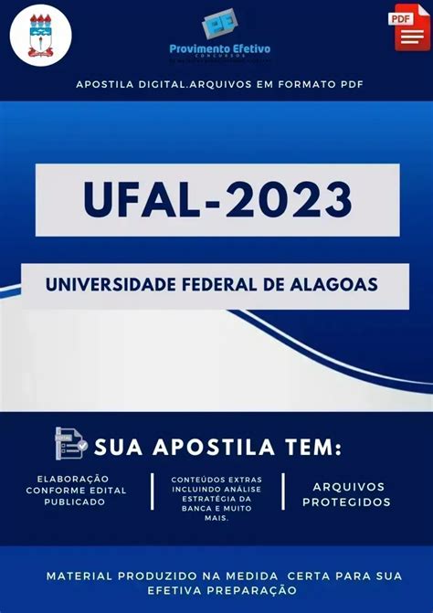 Provimento Efetivo Concursos Apostila UFAL Cargo Pedagogo Concurso 2023