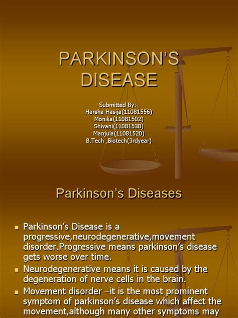 Parkinsons Disease Ppt Parkinsons Disease Dopamine