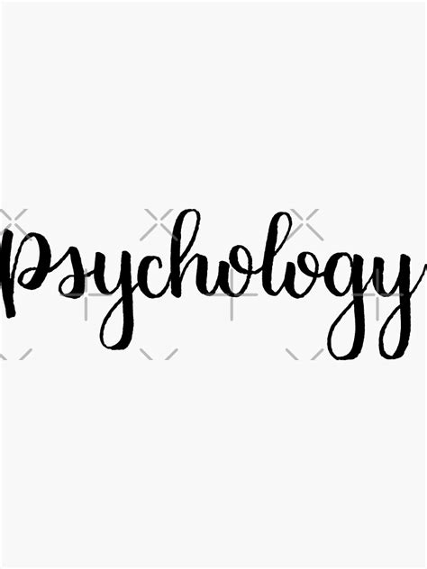 Psychology Calligraphy Label Sticker For Sale By The Bangs Redbubble