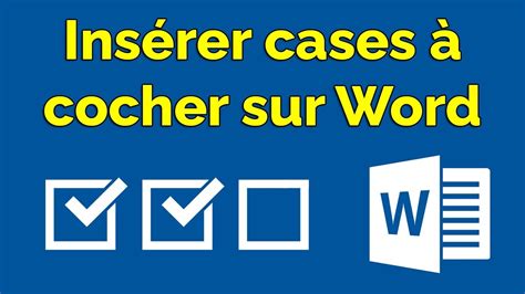 Comment insérer une case à cocher dans Word cocher une case Word YouTube