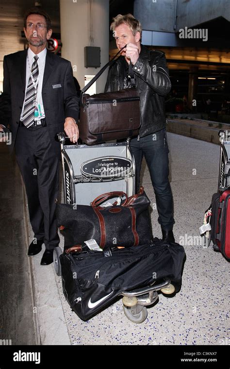 Celebrity Chef Gordon Ramsay Arriving At Lax Airport Los Angeles