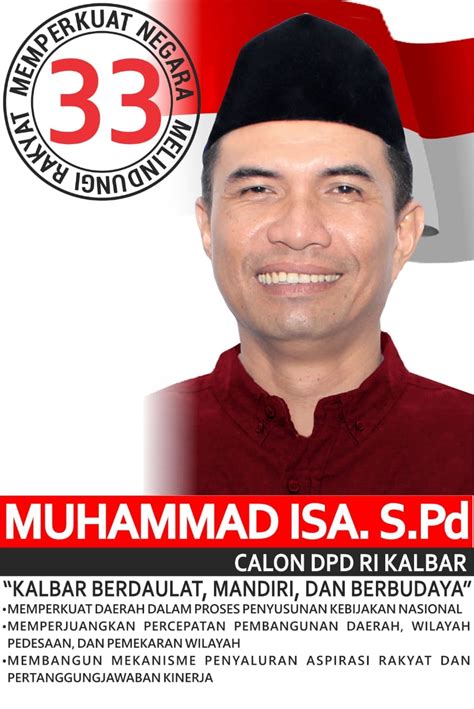 Caleg Kalbar Muhammad Isa Calon Anggota Dpd Kalimantan Barat 2019 2024