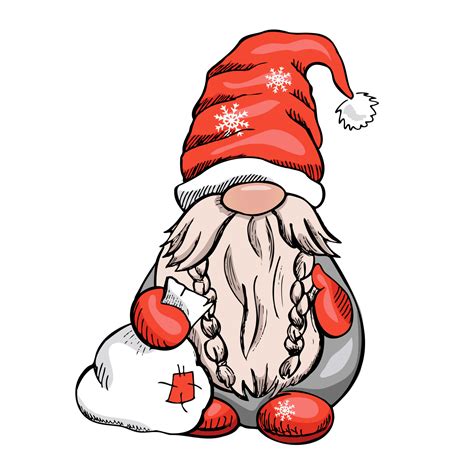 Vector Gnome For New Year Or Christmas On A White Background The