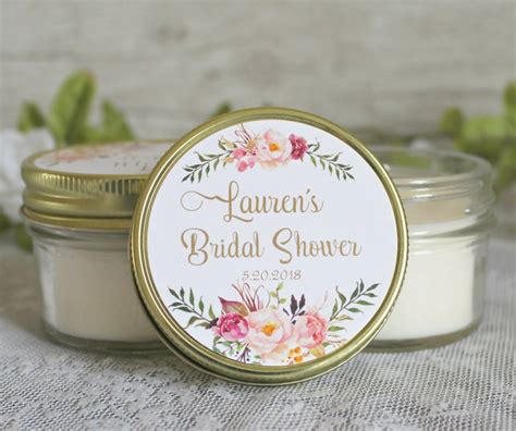 Blush And Gold Bridal Shower Favors 4 Oz Candle Favors Etsy