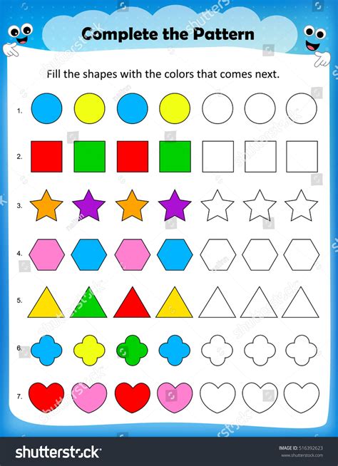 9143 Worksheets On Patterns Kids Images Stock Photos And Vectors