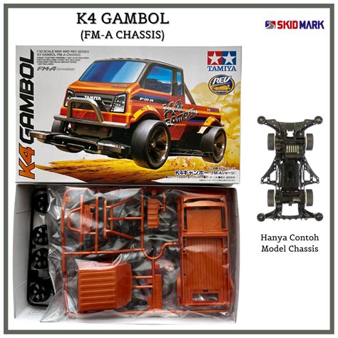 Jual Mobil Rakit Tamiya Mini 4WD K4 Gambol FM A Chassis ORIGINAL