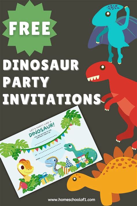 Free Printable Dinosaur Birthday Invitations And Dino Party Ideas Dinosaur Party Invitations