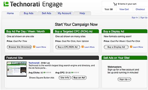 technorati launch technorati engage ad network  bloggers