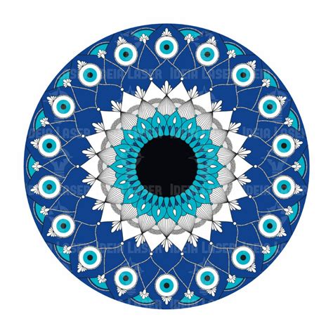 Mini Mandala Sem Furos Olho Grego Azul Mod Shopee Brasil