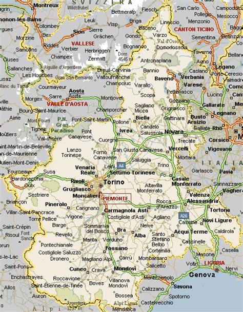 Cartina Geografica Del Piemonte Stradario Mappa