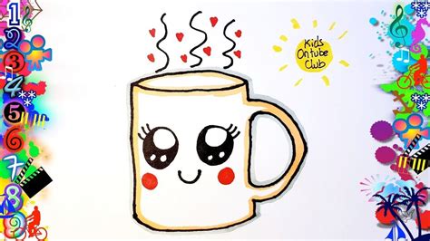 Como Dibujar Taza Kawaii Paso A Paso Facil Para Ni Os How To Draw A