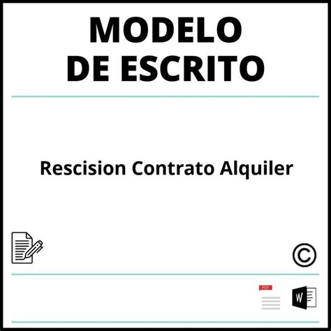 Modelo Escrito Rescisión De Contrato