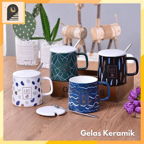 Jual Either Id Gelas Cangkir Keramik Estetik Style Cantik Nordic Kopi