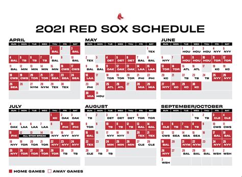 Red Sox 2021 Schedule Calendar | Calendar 2021