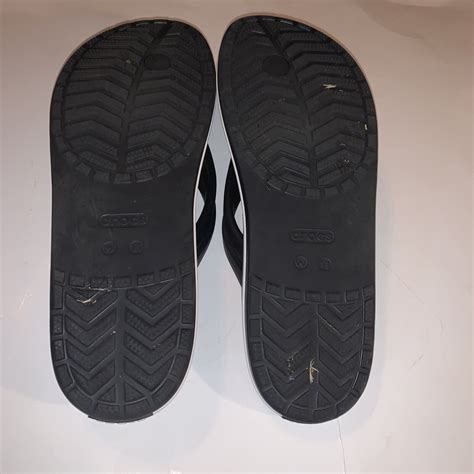 Crocs Iconic Comfort Black Thong Sandals Size 11 Gem