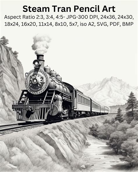 Steam Train Inblack and White Wall Art, Digital Download, Digital Prints - Etsy