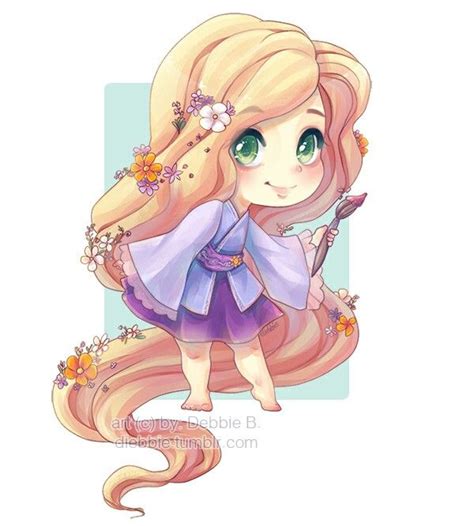 Chibi Rapunzel Kawaii Disney Disney Fan Art Disney Princess Art