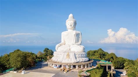 Premium Photo | Phuket big Buddha at sunset time from big Buddha viewpoint can see around Phuket ...