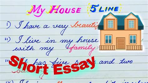 Write Five Lines On My House My House Essay In English Short