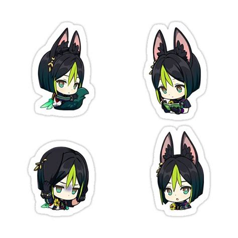 Tighnari Genshin Impact Chibi Stickers Set Sticker For Sale By Dudu