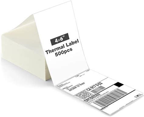 Bpxx 4 X 6 Direct Thermal Labels 500 Labels Fanfold Shipping Labels White