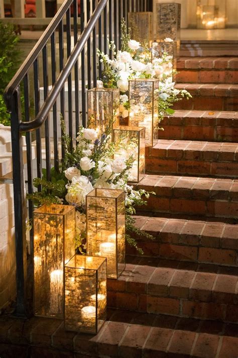 Glowing Lantern Lit Stairs Candles Holders For Your Weddings