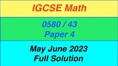 Igcse Math Paper May June May June Full