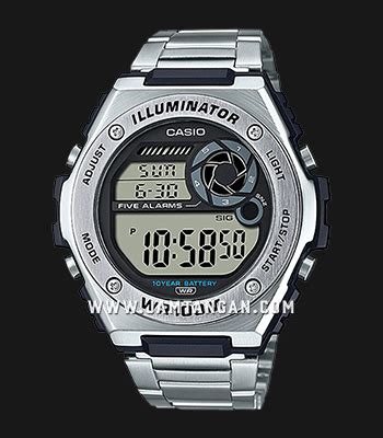 Casio General Mwd Hd Avdf Illuminator Digital Dial Stainless Steel