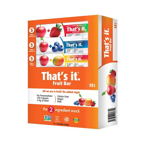 Thats It Fruit Bars Variety Pack 15 Ct 12 Oz Ea