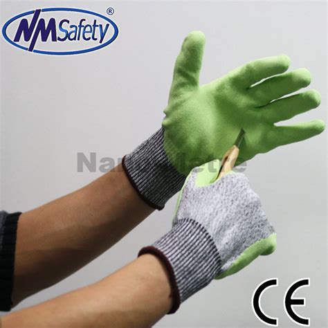 Nmsafety Dmf Free Water Base Pu Coated Ansi A Cut Resistant Work Glove